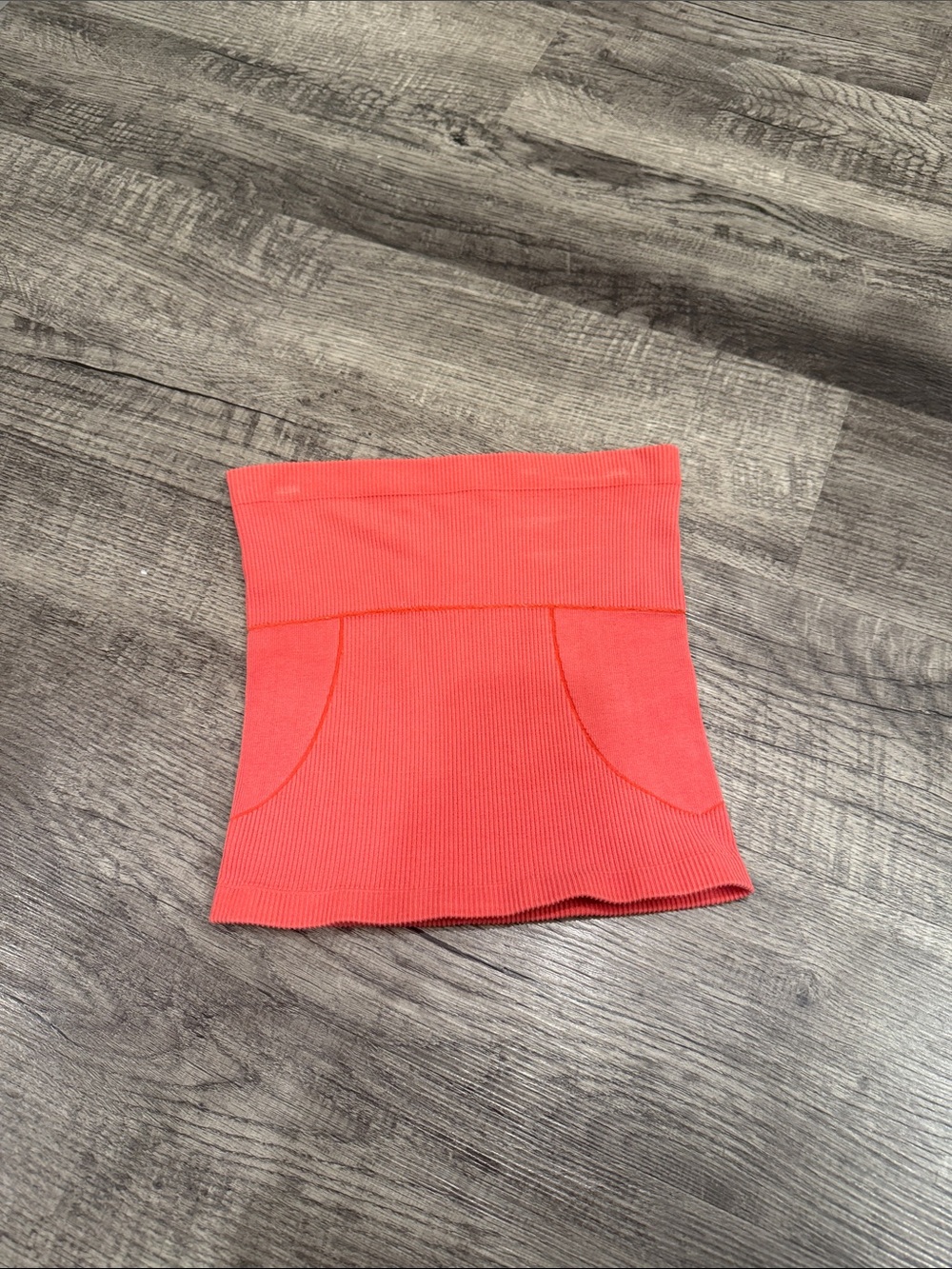 Coral Ribbed Tube Top